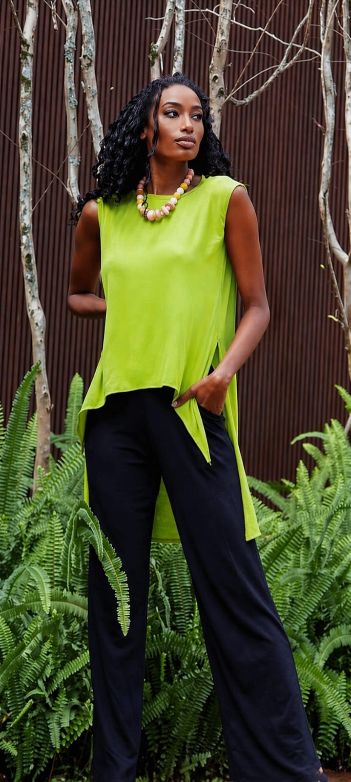 Blusa Feminina Cavada Malha Mullet Assimétrica - Imagem 2