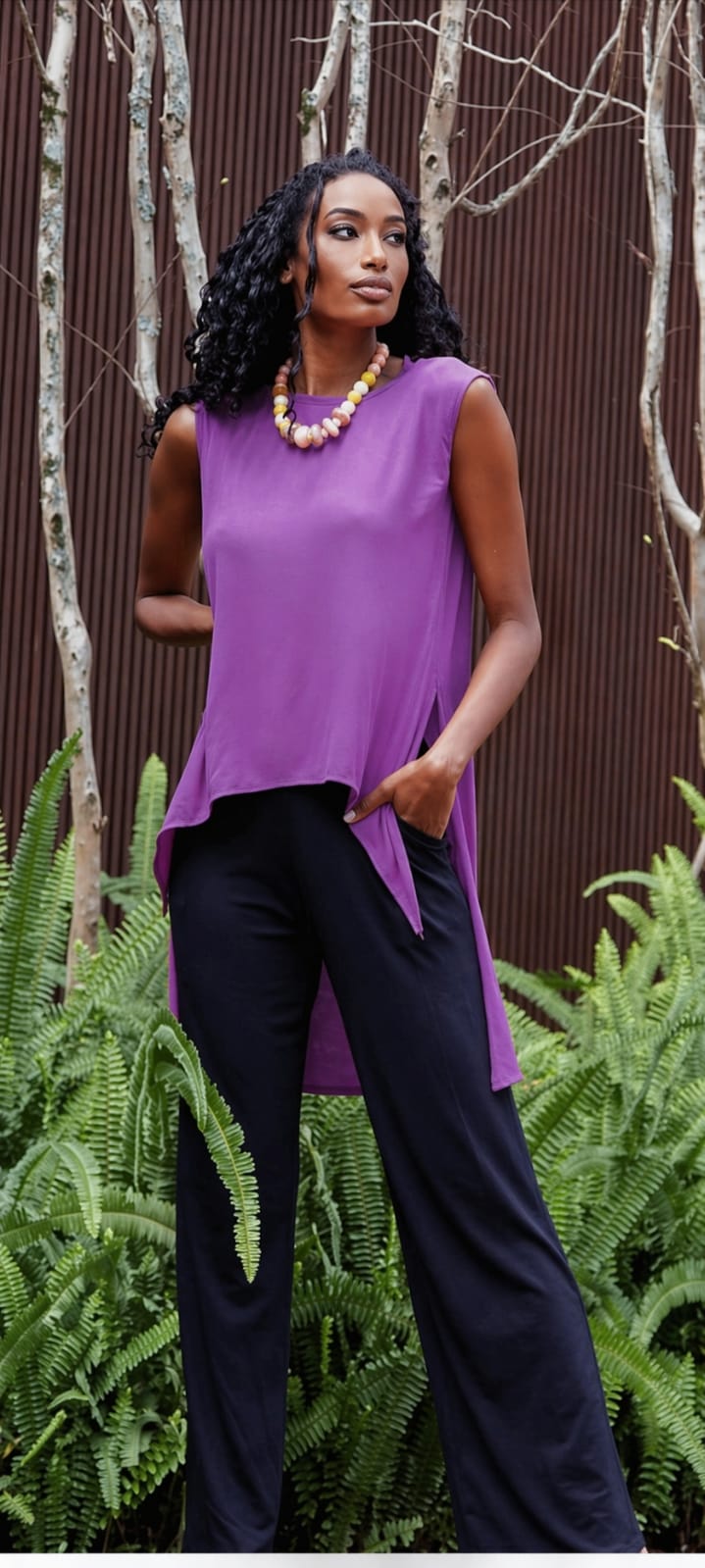 Blusa Feminina Cavada Malha Mullet Assimétrica - Imagem 3
