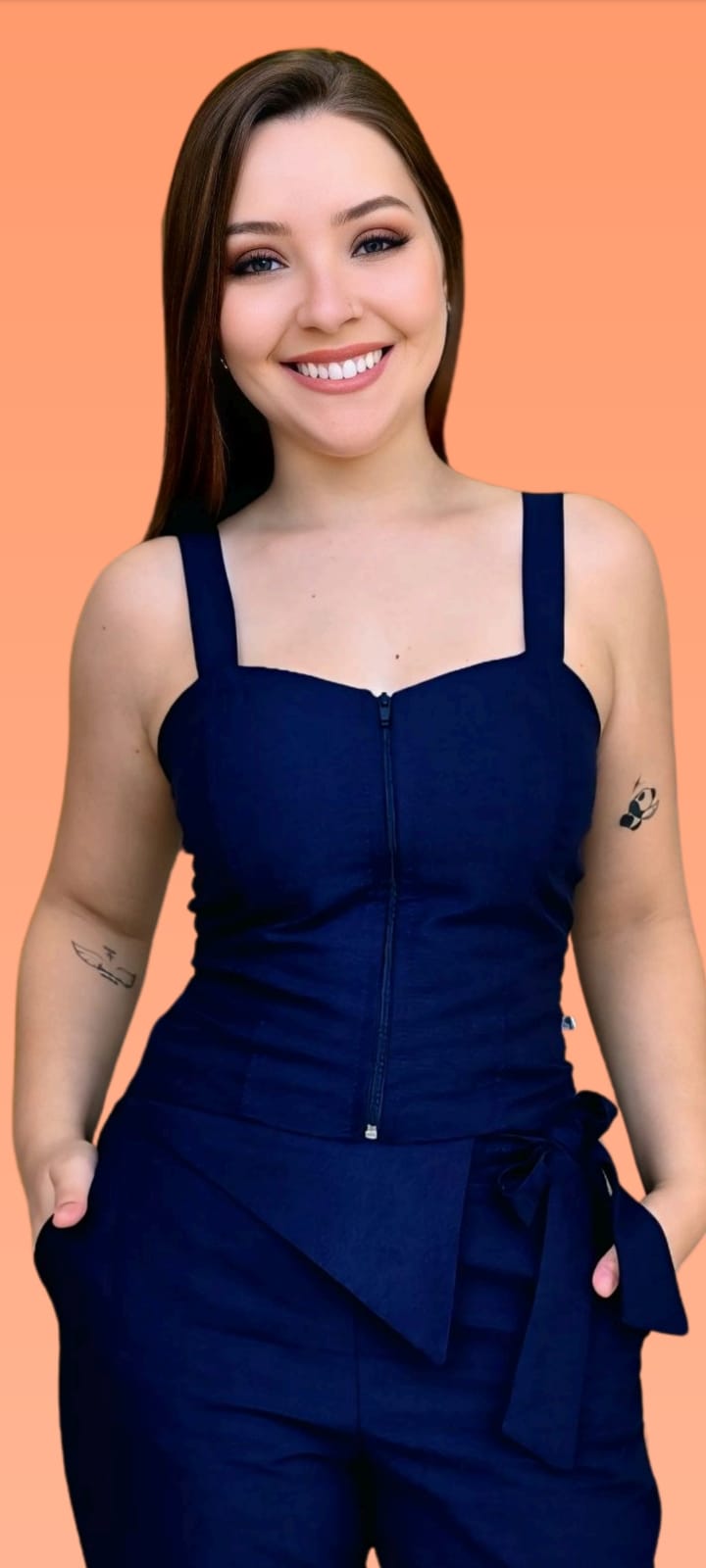 Blusa Alça Alfaiataria Cropped Linho - Imagem 4