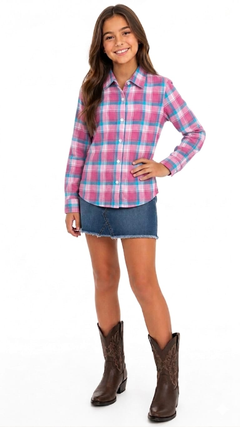 Camisa Junina Xadrez Feminina Infantil