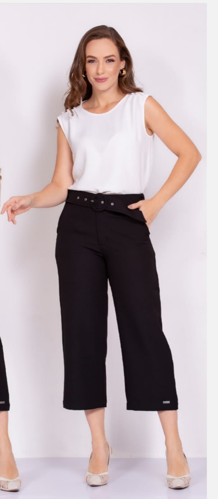 Calça Feminina Pantacourt Alfaiataria - Imagem 2