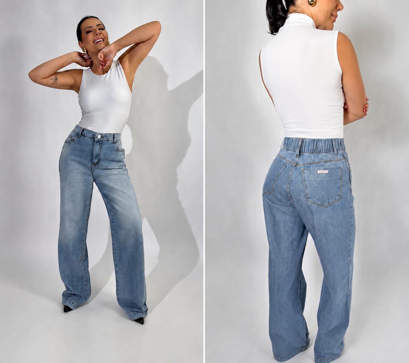 Calça Jeans Feminina Wide leg - Imagem 2